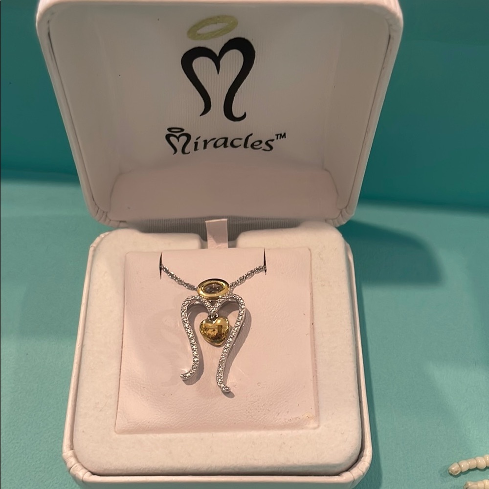 Miracle Gold and Silver Angel Pendant Necklace